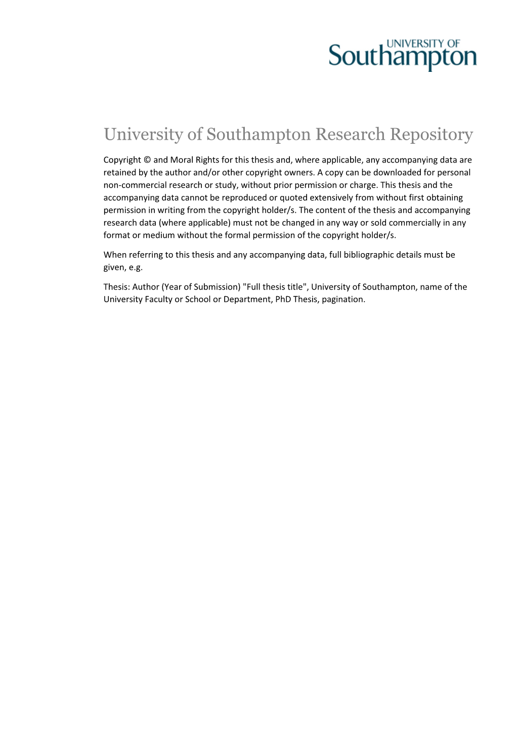 University of Southampton Research Repository