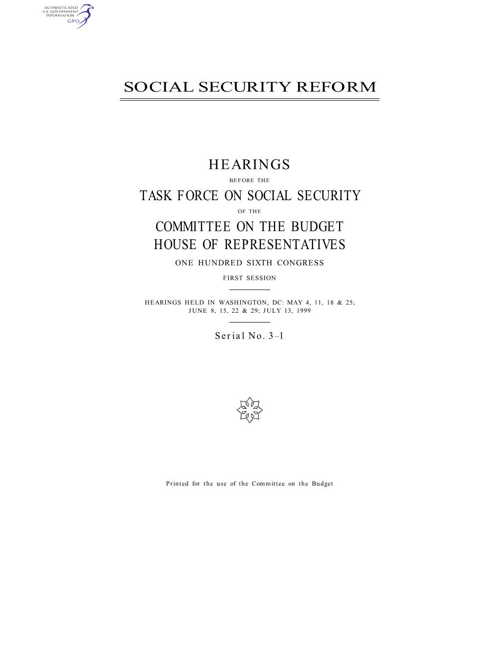 Social Security Reform