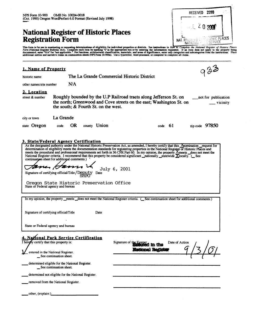 National Register of Historic Places Continuation Sheet