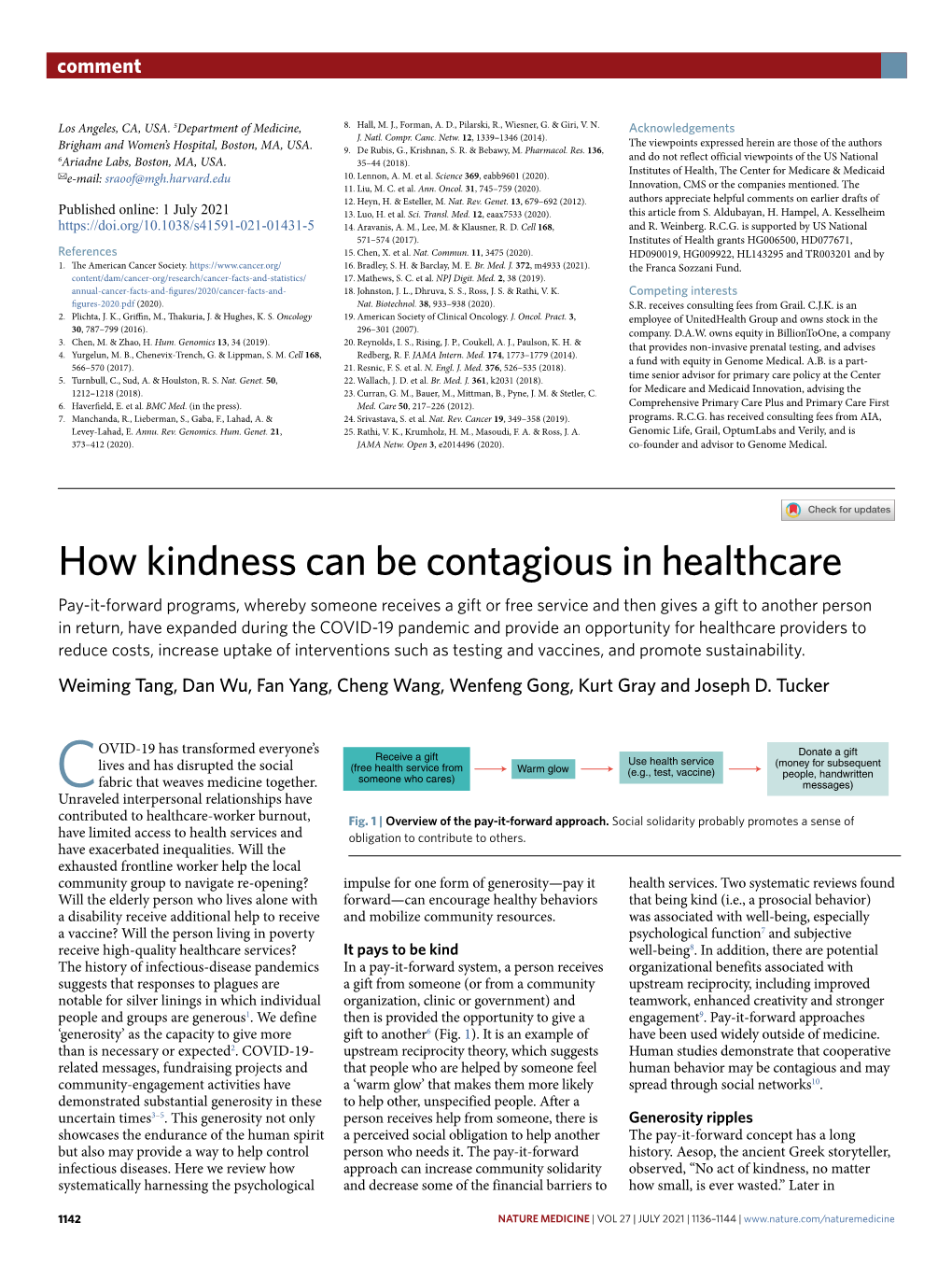 How Kindness Can Be Contagious in Healthcare