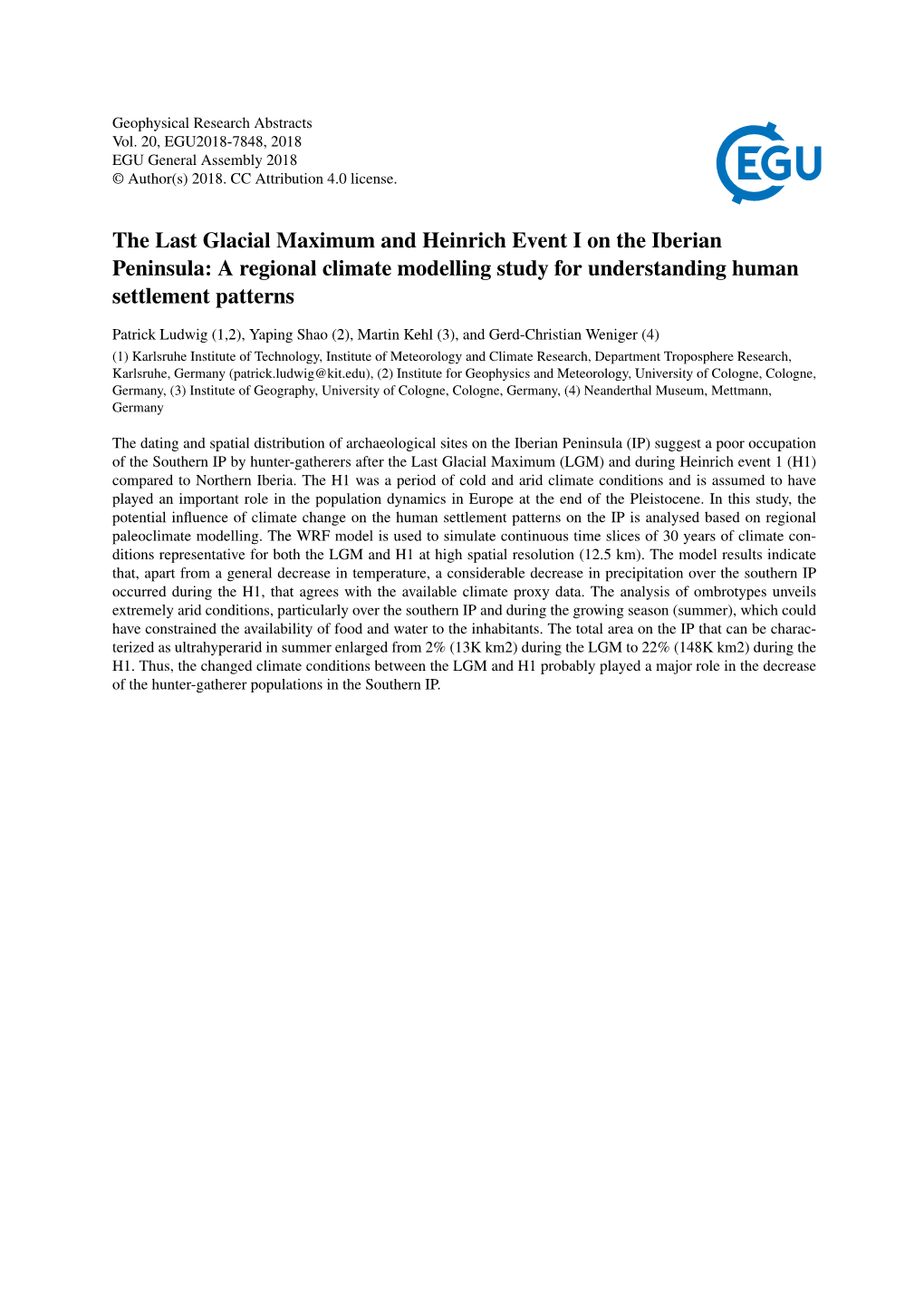 The Last Glacial Maximum and Heinrich Event I on the Iberian Peninsula: a Regional Climate Modelling Study for Understanding Human Settlement Patterns