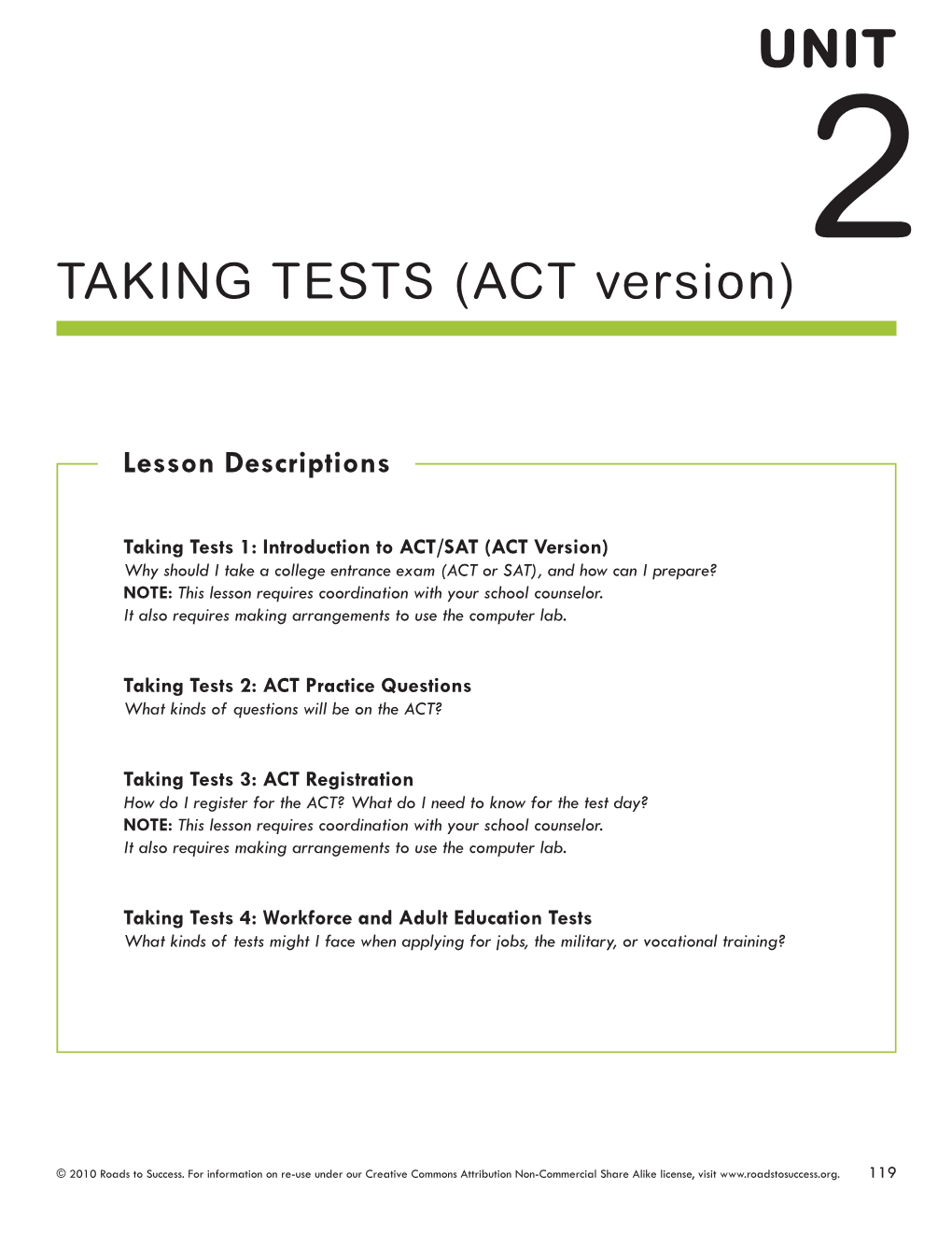 Taking Tests (ACT Version)