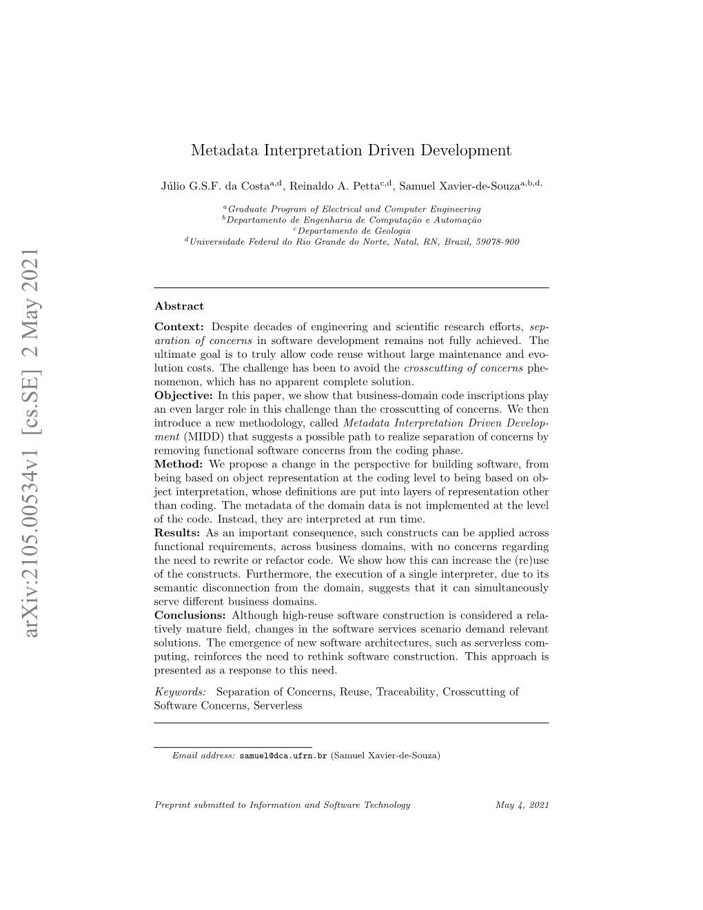 Arxiv:2105.00534V1 [Cs.SE] 2 May 2021 Solutions