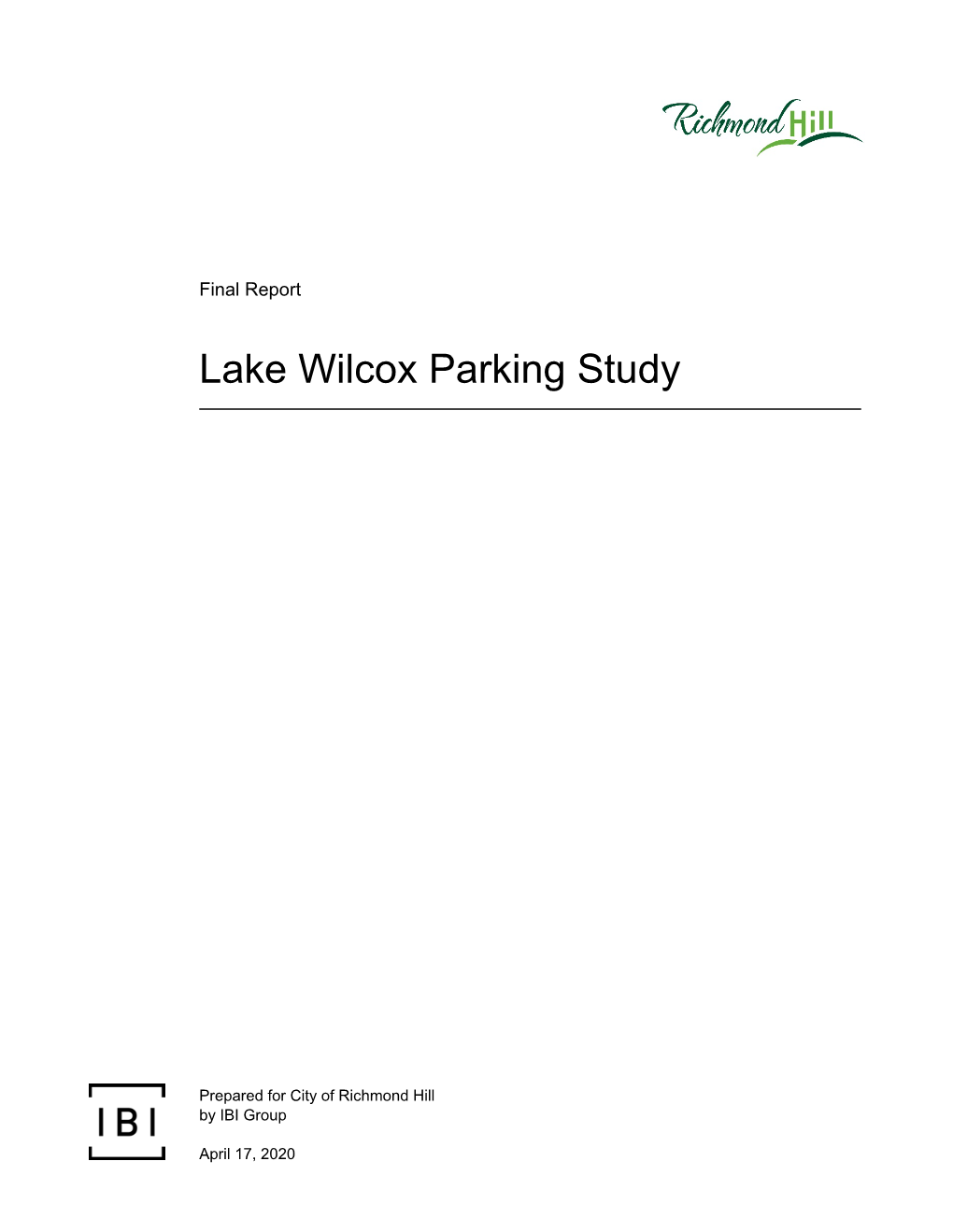 Lake Wilcox Parking Study