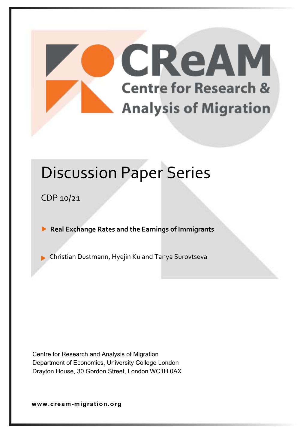 Real Exchange Rates and the Earnings of Immigrants