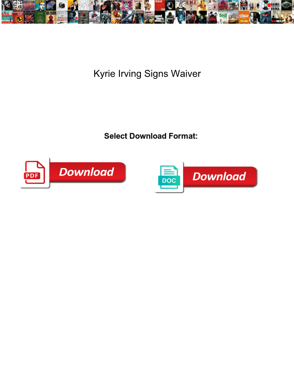 Kyrie Irving Signs Waiver