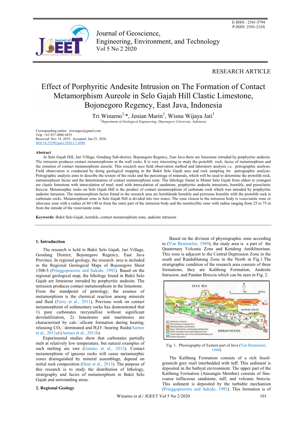 Effect of Porphyritic Andesite Int Metamorphism Aureole in Sel