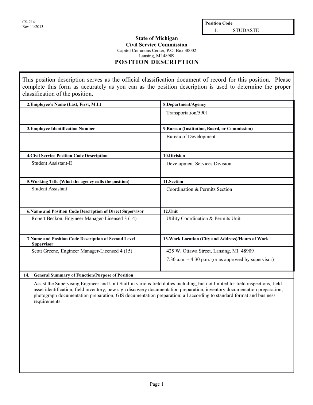 CS-214 Position Description Form s17