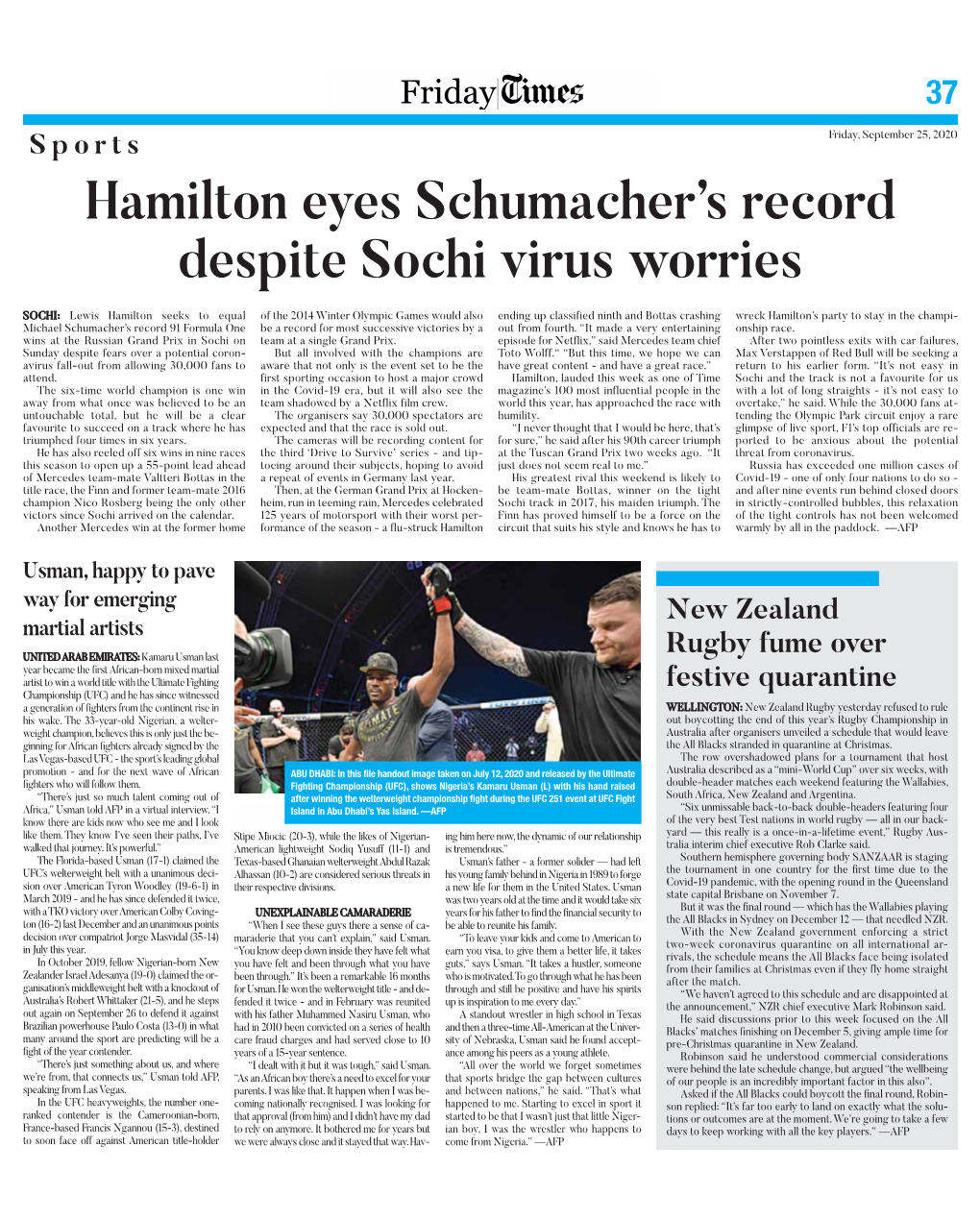 Hamilton Eyes Schumacher's Record Despite Sochi Virus Worries