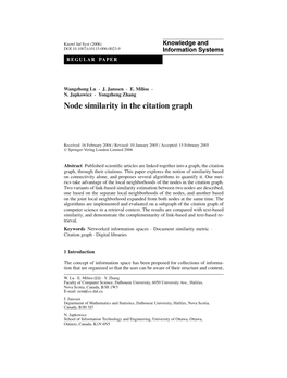 Node Similarity in the Citation Graph