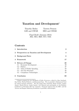 Taxation and Development∗