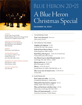 A Blue Heron Christmas Special December 19, 2020