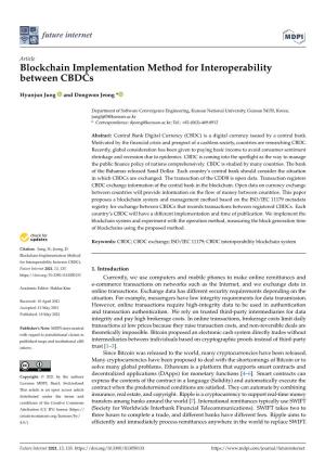 Blockchain Implementation Method for Interoperability Between Cbdcs