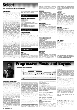 Select Progressive Music and Beyond