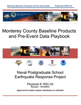 Monterey County Baseline Products and Pre-Event Data Playbook
