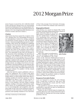 2012 Morgan Prize