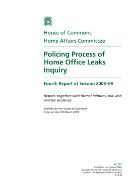 Policing Process of Home Office Leaks Inquiry