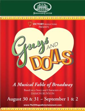 A Musical Fable of Broadway August 30 & 31