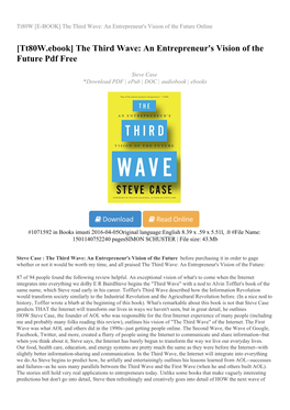 The Third Wave: an Entrepreneur's Vision of the Future Online
