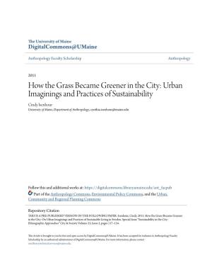 Urban Imaginings and Practices of Sustainability Cindy Isenhour University of Maine, Department of Anthropology, Cynthia.Isenhour@Maine.Edu