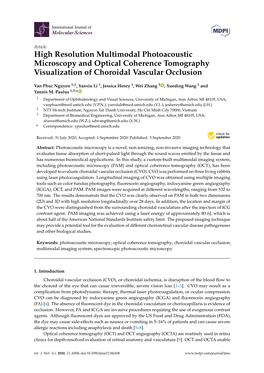 High Resolution Multimodal Photoacoustic Microscopy and Optical Coherence Tomography Visualization of Choroidal Vascular Occlusion