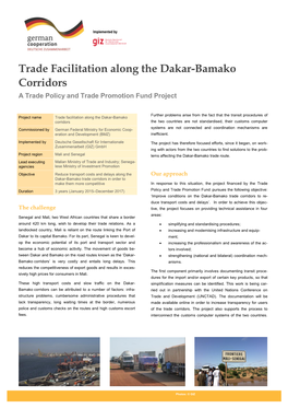 Factsheet Korridor Dakar-Bamako