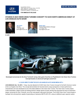 Hyundai N 2025 Vision Gran Turismo Concept to Have North American Debut at Los Angeles Auto Show