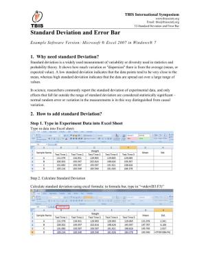Standard Deviation and Error Bar Standard Deviation and Error Bar