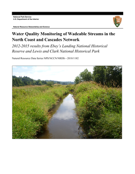 NCCN Water Quality Monitoring at EBLA and LEWI 2012-2015