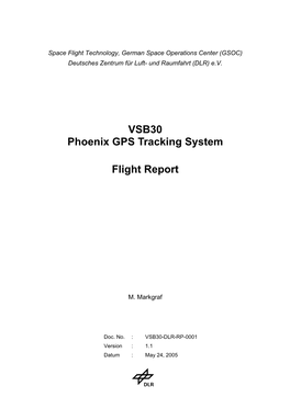 VSB30 Phoenix GPS Tracking System Flight Report