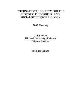 International Society for the History, Philosophy, and Social Studies of Biology