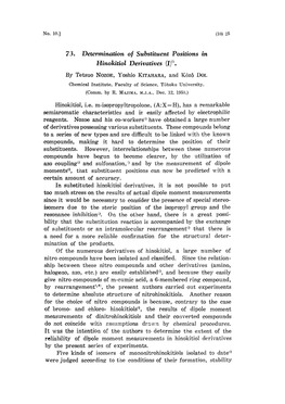 73. Determination of Substituent Positions in Hinokitiol