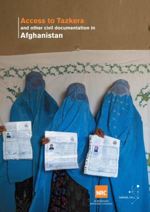 Access to Tazkera and Other Civil Documentation in Afghanistan NRC > AFGHANISTAN REPORT