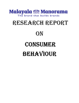 Research Report on Consumer Behaviour the We Ek