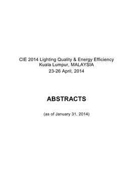 921 CIE 2014 Abstract Booklet.Pdf