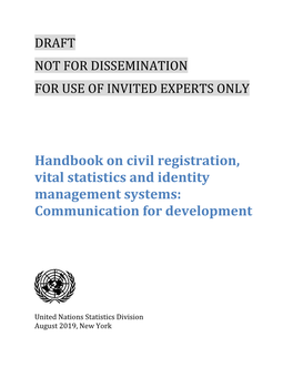 Handbook on Civil Registration, Vital Statistics and Identity Management Systems: Communication for Development
