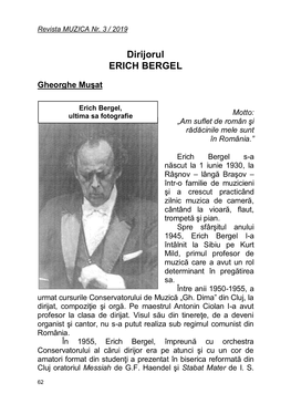 Dirijorul ERICH BERGEL