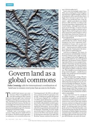 Govern Land As a Global Commons