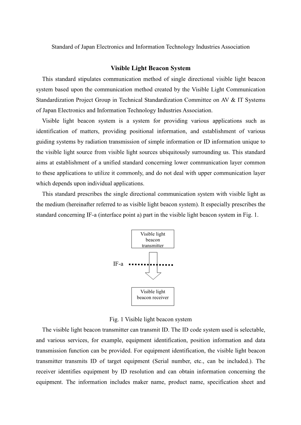 Visible Light Beacon System