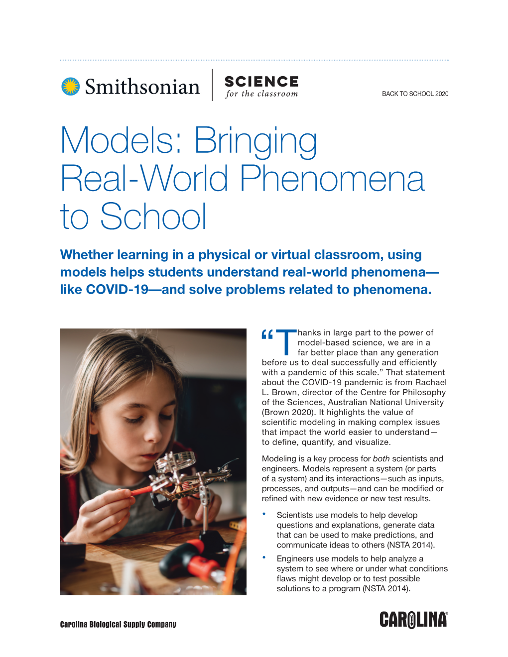 Models: Bringing Real-World Phenomena to School