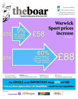 Warwick Sport Prices Increase See Inside Page