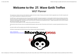 The 27. Wave Gotik Treffen WGT Planner