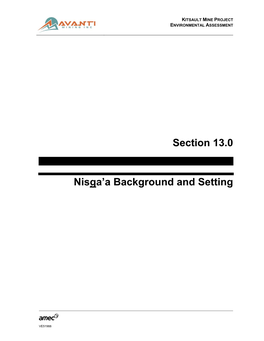 Section 13.0 Nisga'a Background and Setting