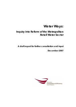Water Ways: Inquiry Into Reform of the Metropolitan Retail Water Sector