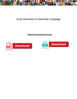 Cmp Instruction in Assembly Language