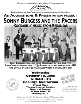 Sonny Burgess and the Pacers Rockabilly Music from Arkansas