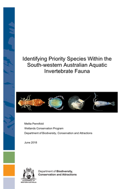 Identifying Priority Species Within the South-Western Australian Aquatic Invertebrate Fauna
