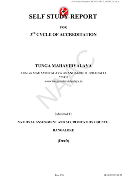 Self Study Report of TUNGA MAHAVIDYALAYA