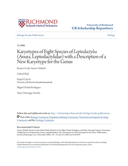 Anura, Leptodactylidae) with a Description of a New Karyotype for the Genus Renata Cecília Amaro-Ghilardi