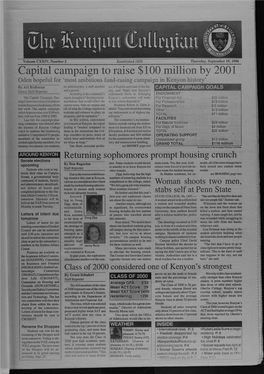 Capital Campaign to Raise 100 Million by 2001